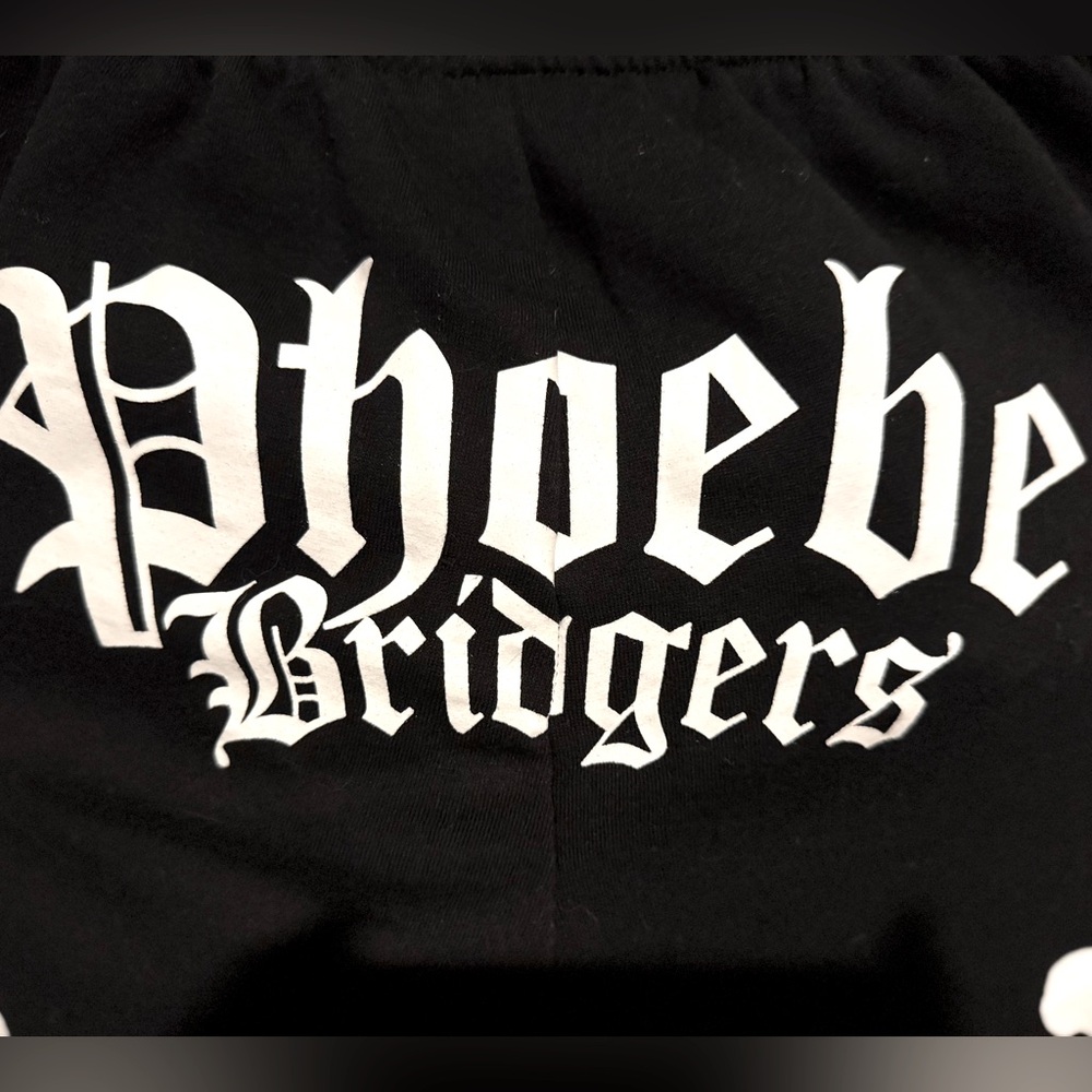 Phoebe Bridgers Punisher Skeleton Black Sweatpants - size S - unisex